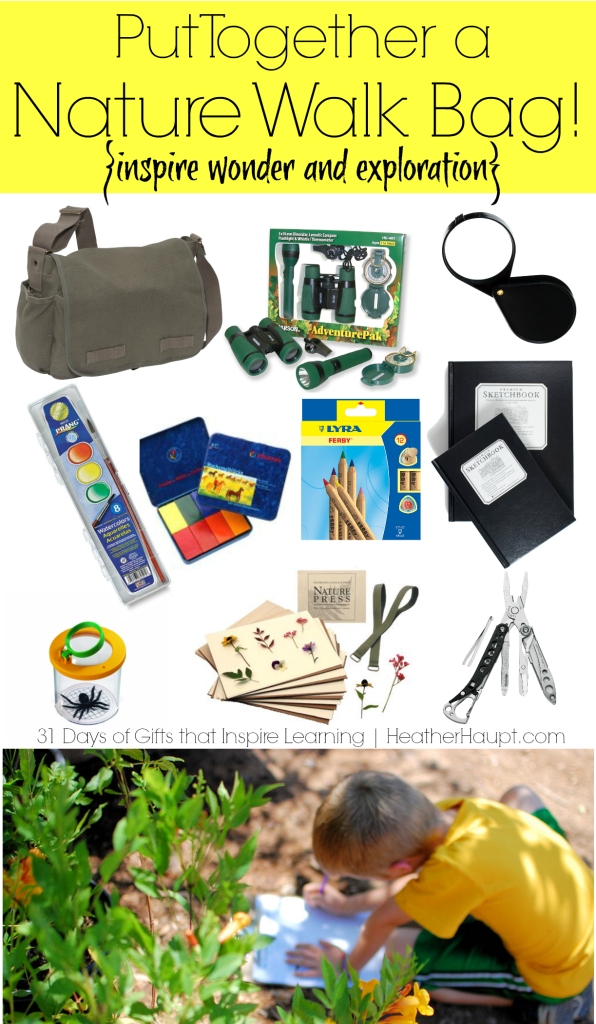 Putting together a Nature Walk bag makes for a creative, fun, and engaging gift idea!