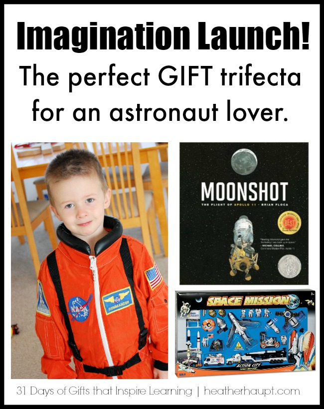 The perfect gift combination for a kid who loves everything SPACE related! {Day 16 of a 31 day series on Gifts that Inspire Learning}
