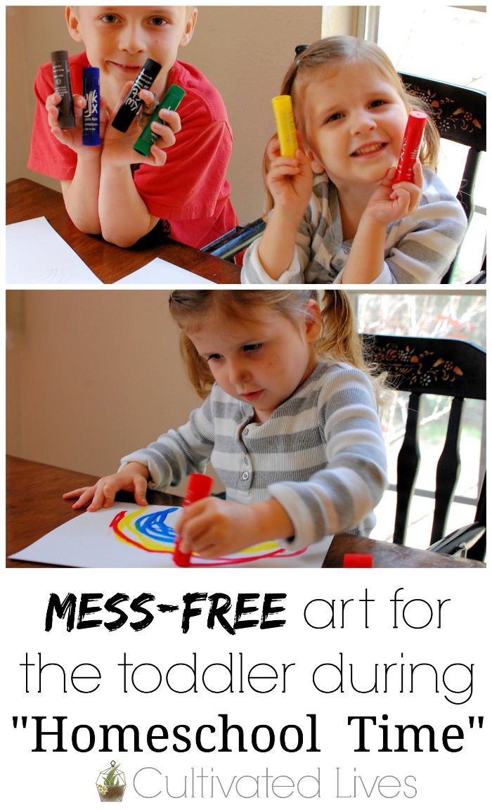 Kwik Stix provide an easy, mess-free way for kids to create and paint! They are the perfect way to occupy a preschooler or toddler during homeschool time!