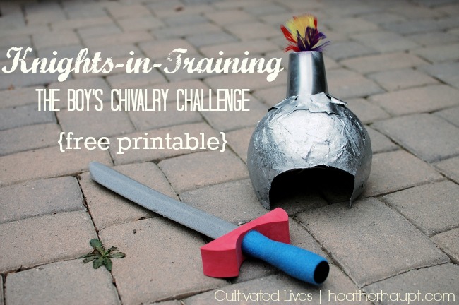 Chivalry is far more than merely how a man treats a woman. It is a whole code of conduct and it is inspiring! Free printable and training log for Knights-in-Training, a boys chivalry challenge!
