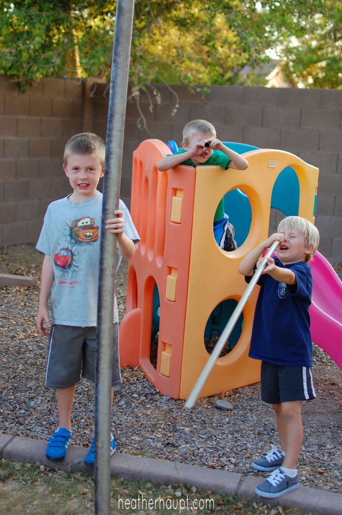 PVC pipes make for great open-ended boy toys!