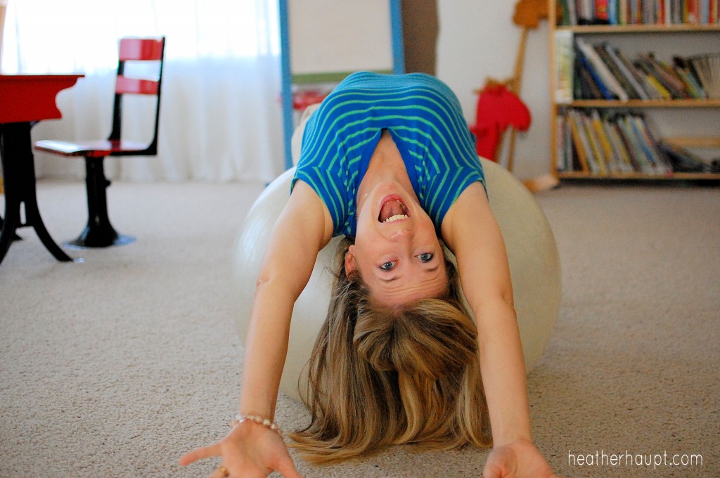 Using an exercise ball to improve focus