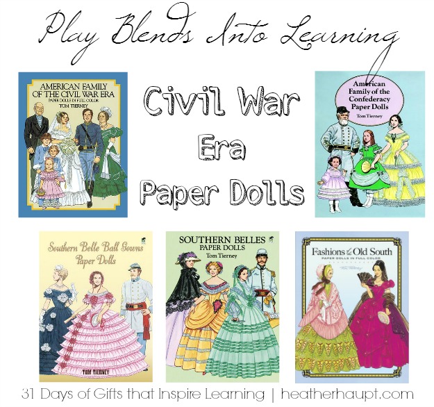 Enter into the drama of history with historical paper dolls from the Civil War!