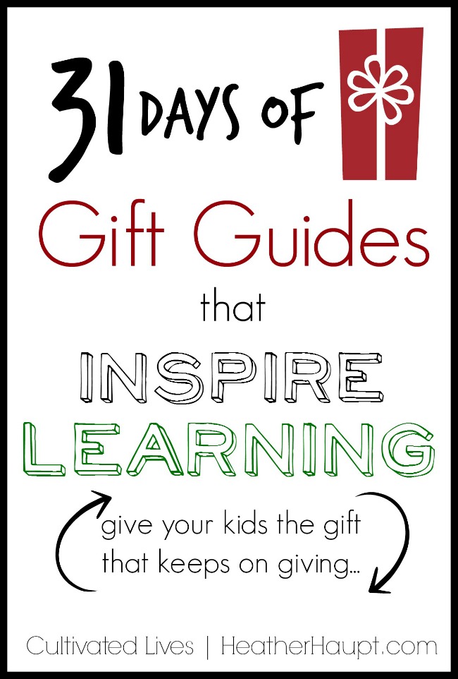 31 days of creative, themed gift guides to feed the imagination, foster creativity and grow their love of learning!