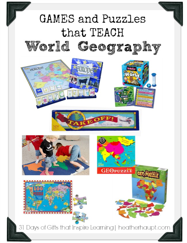 Inspire a love and knowledge of World Geography in a Playful Way! Perfect learning inspired gift ideas...