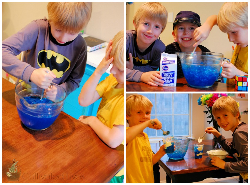 JESUS AND JELL-O Make these adorable Sky Jell-O parfaits while learning about Jesus's ascension to heaven!
